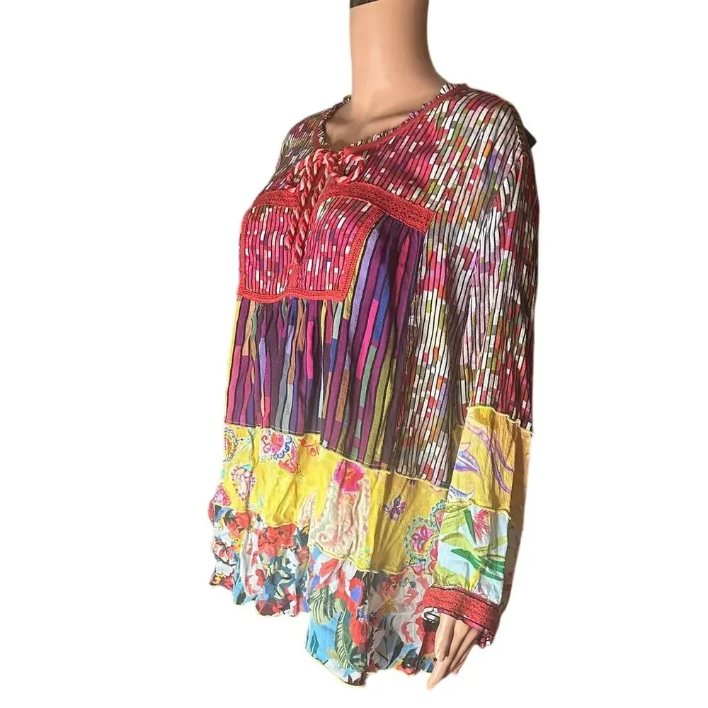 John Mark colorful women's blouse size 3x - Picture 3 of 6